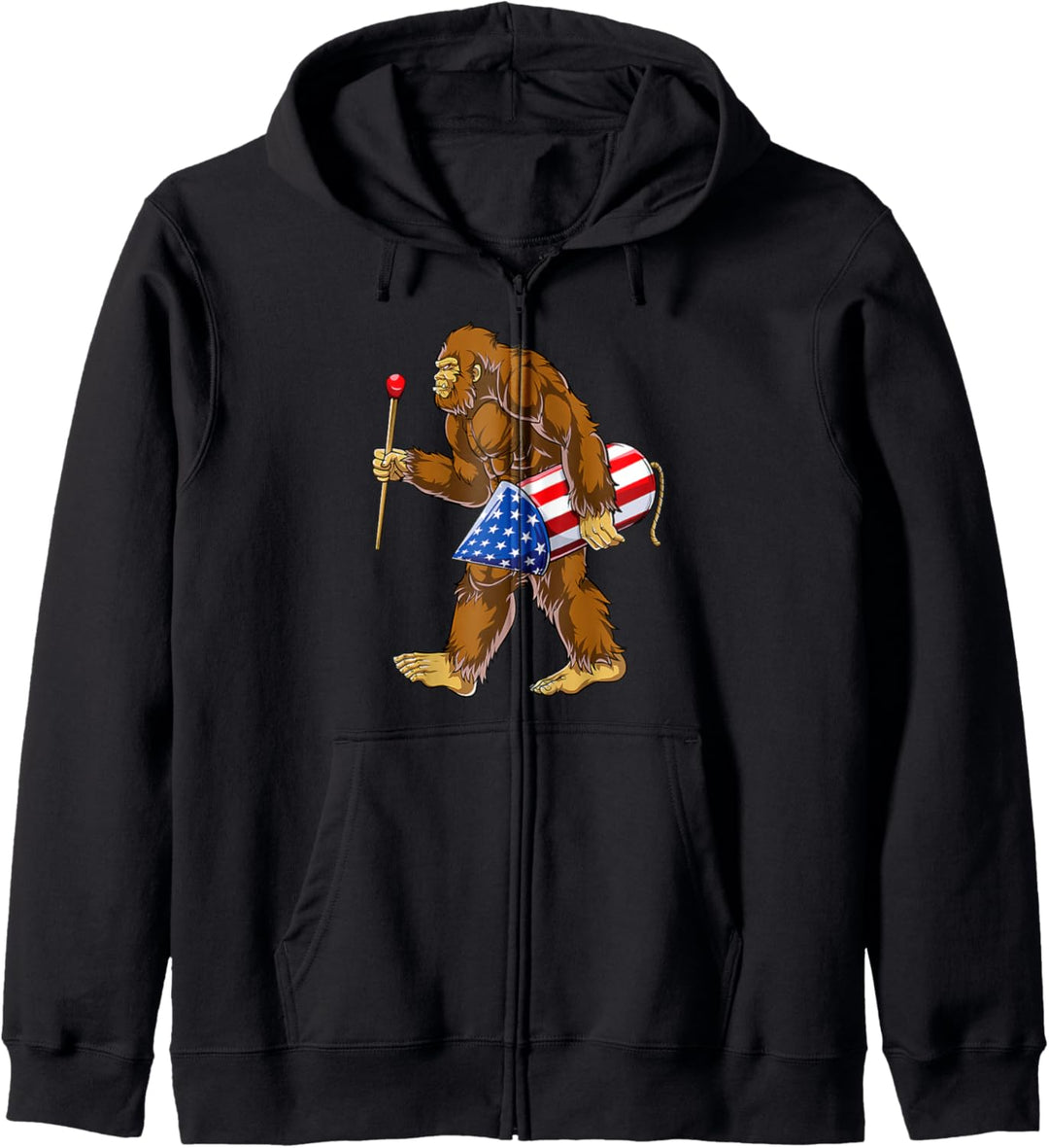 Bigfoot Fireworks Lustige patriotische Feier zum 4. Juli Kapuzenjacke