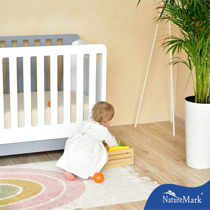 NatureMark 2er Pack Kinder FROTTEE Spannbettlaken, Spannbetttuch kuschelig weich, für Babybett und K