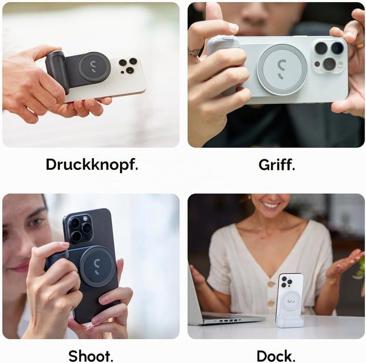 ShiftCam Travel Kit Essential - Magnetischer Telefongriff, Selfie-Licht & Stativ für iPhone & Androi