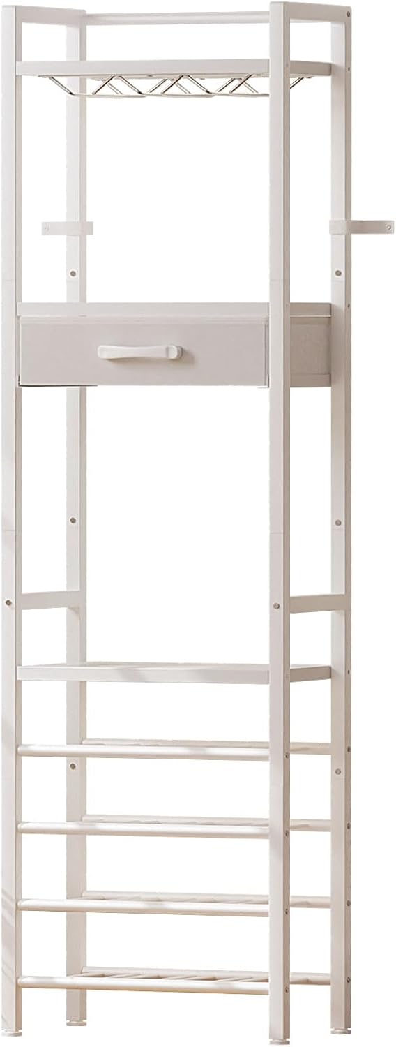 Yorbay Weinregal für 16 Flaschen, 4-Stöckiges Freistehendes Weinregal mit Glashaltere und Schublade,