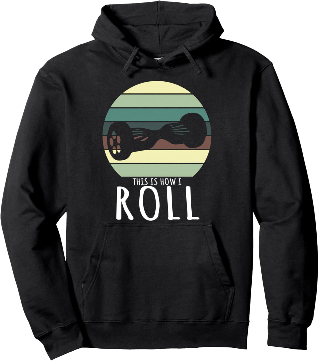 So rolle ich Retro-Hoverboard-Design Pullover Hoodie