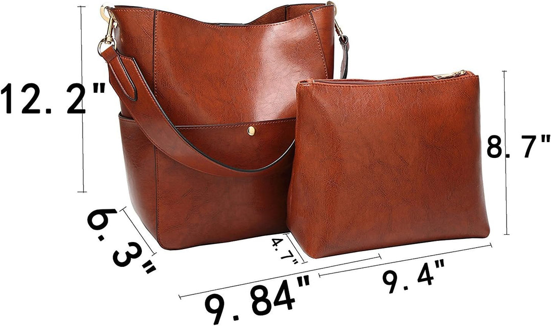 Molodo Damen-Handtasche, PU-Leder, Eimer, Geldbörse und Handtaschen, mittelgrosse Umhängetasche, Hob