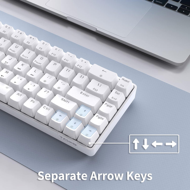 TMKB Mechanische Gaming Tastatur, T68se 60% Prozent Tastatur mit USB Kabel, Anti Ghosting QWERTY Lay