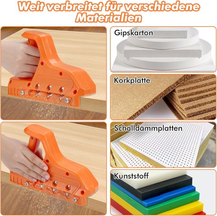 Kantenhobel für Gipskarton, Gipskarton Hobel mit 45° und 60° Klingensatz, Robust Gipskarton Schneide