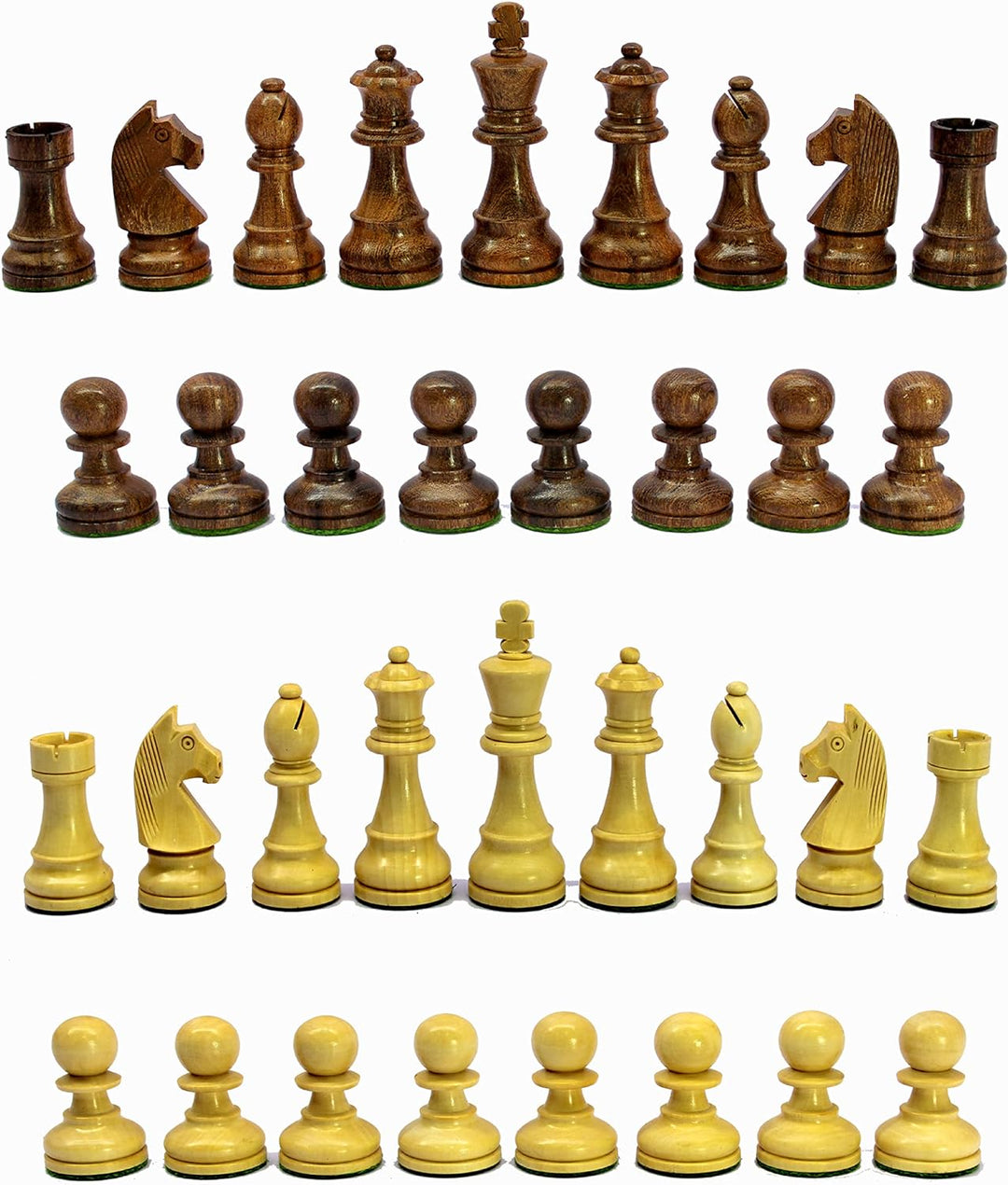 StonKraft Staunton-Schachfiguren aus Holz, 9,5 cm Königshöhe, Sammler-Edition