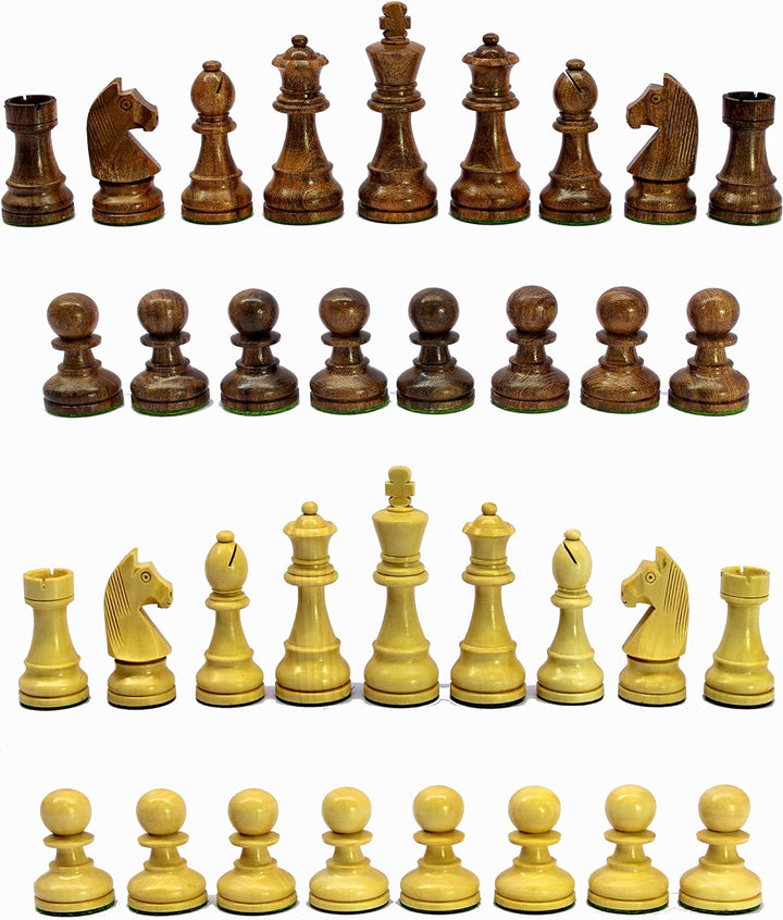 StonKraft Staunton-Schachfiguren aus Holz, 9,5 cm Königshöhe, Sammler-Edition