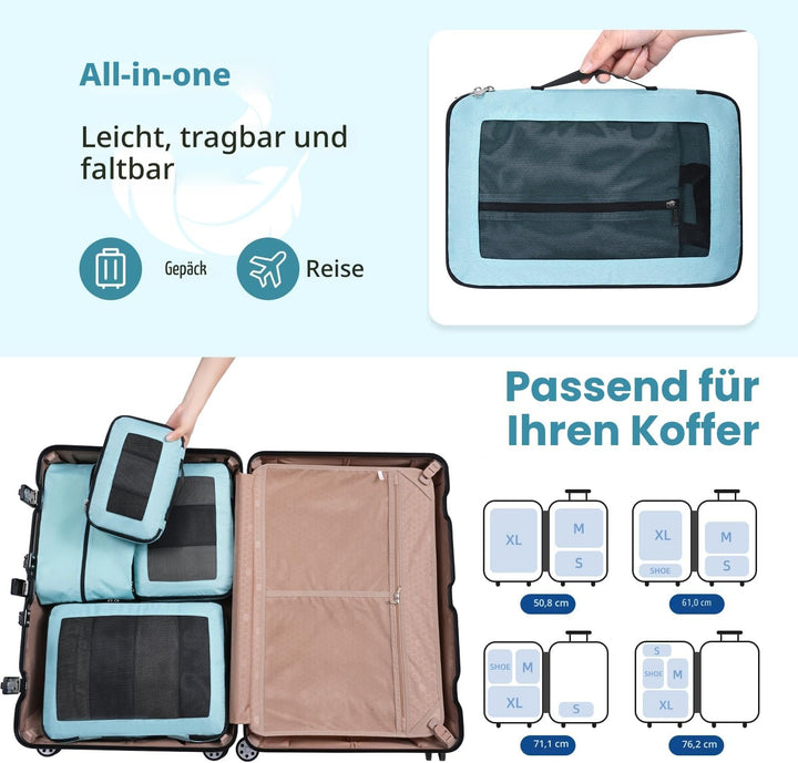 Kompressions-Packwürfel, Verbessertes Netzfenster, Sichtbar und Tragbar, Erweiterbare Reisegepäck-Or