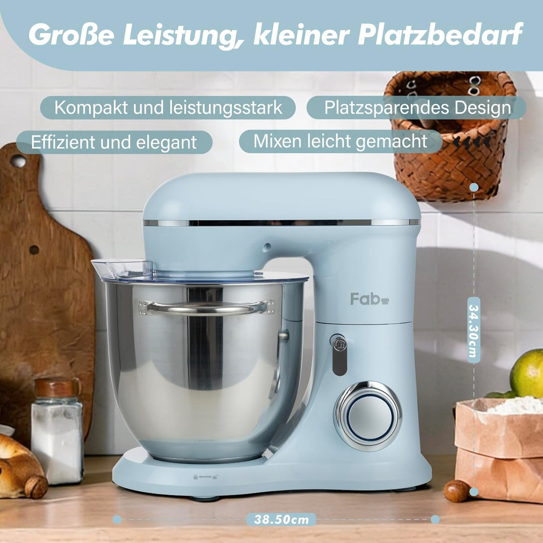 Fab-Serie 6L Küchenmaschine von Kitchen in the box, leistungsstarke Rührmaschine mit 1300W, 10 Gesch