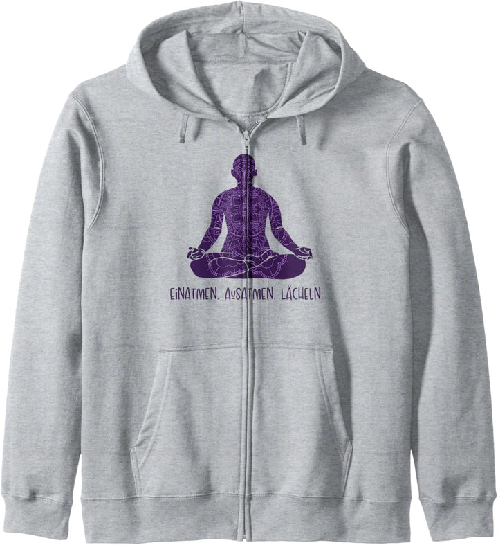 Einatmen Ausatmen Lächeln Hatha Asanas Kundalini Yoga Kapuzenjacke