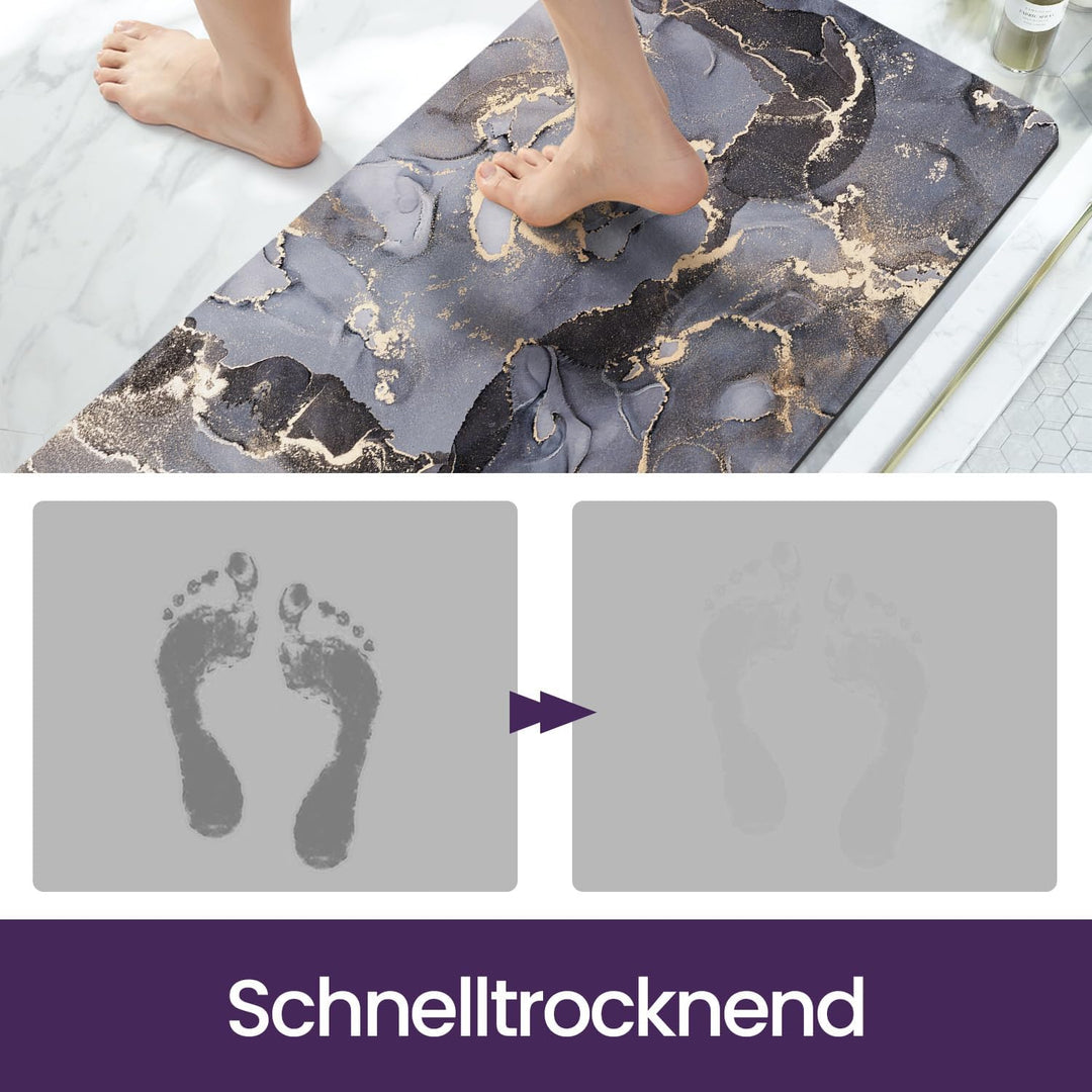 DEXI Badematte rutschfest 43 x 110 cm, Super Absorbierende Badezimmerteppich, schnelltrocknende Badv