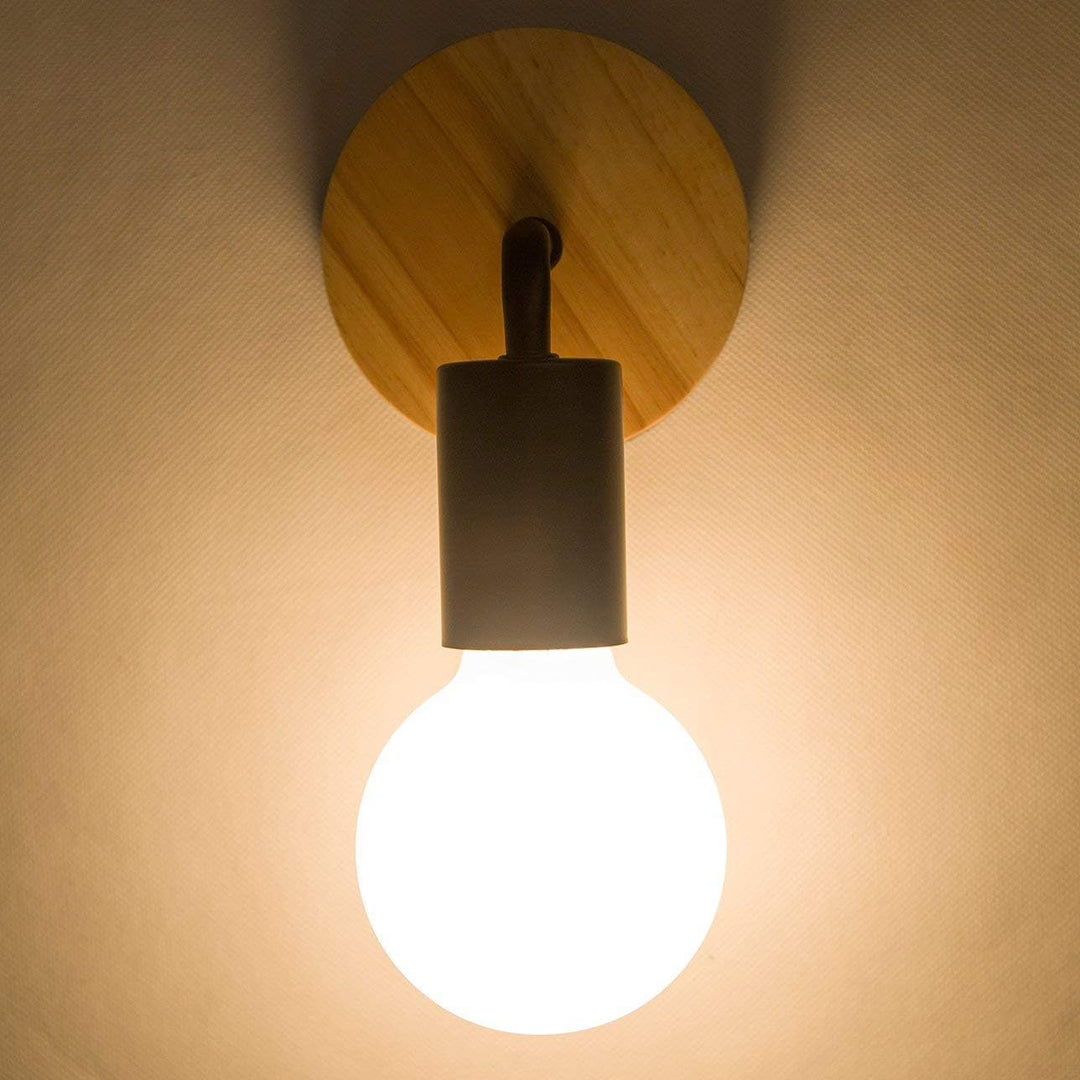 2 Pack Einfach Schwarze Wandleuchte Up/Down Indoor Holz dekorative Lampe Uplighter Downlighter, rust
