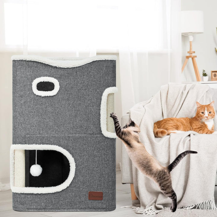 YITAHOME Katzenhaus Indoor, Katzenbett für Indoor-Katzen, Katzentonne, Katzenhöhle, Kratzbaum Klein,