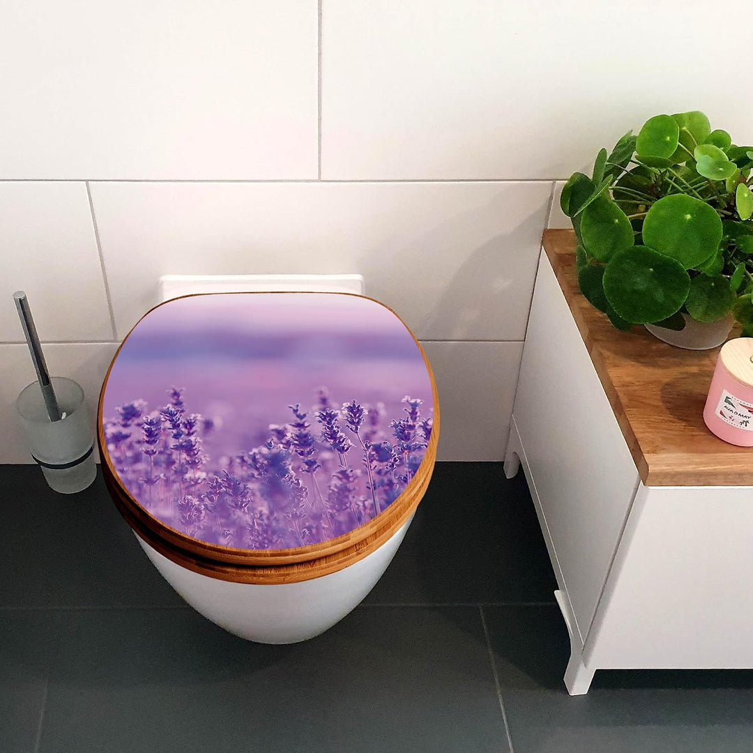 banjado Design WC Sitz Bambus Absenkautomatik 45,8x37,5cm - Toilettendeckel mit Absenkautomatik Holz