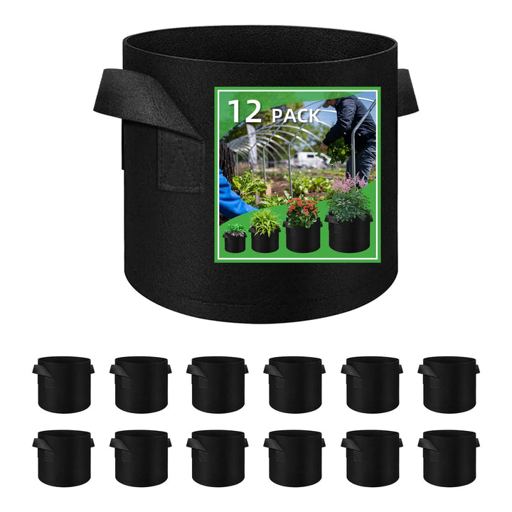 LITLANDSTAR 12 Stück 19L Pflanzsäcke aus Vliesstoff, Gartenpflanze Anbaubeutel Atmungsaktive Vliesst