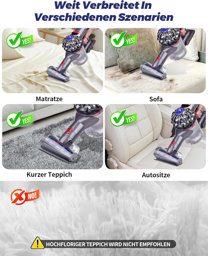 Mini Haardüse Elektrobürste für Dyson V15 V11 V10 V8 V7, Ersatzbürste mit Anti-Tangle Funktion für M