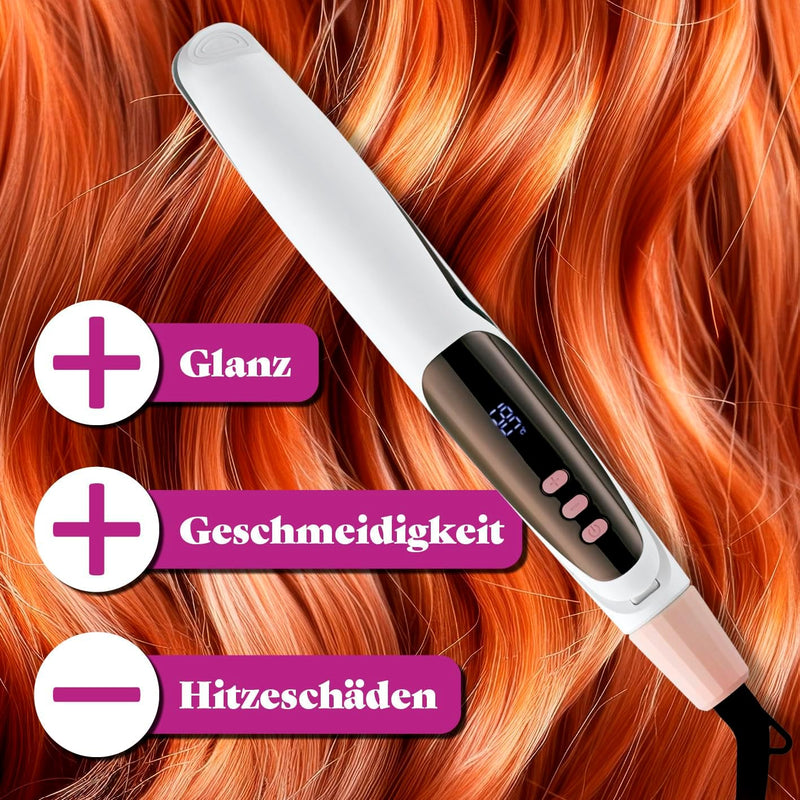 VITALmaxx Profi Hair Styler | 3in1 Lockenstab, Glätteisen & Welleneisen mit LED Display | Temperatur