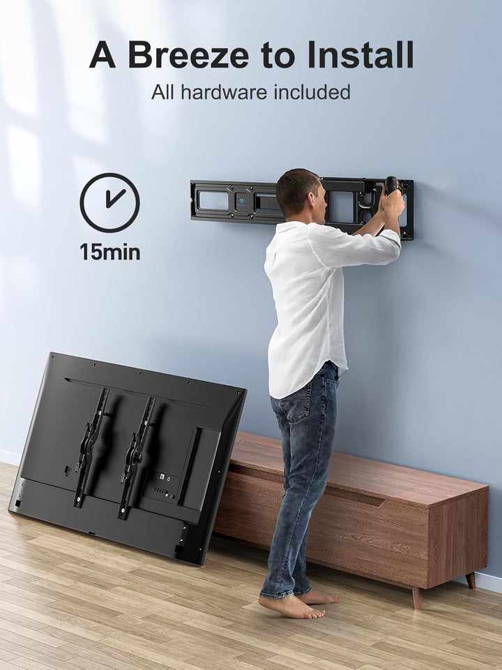 PERLESMITH TV Wandhalterung, Schwenkbare Neigbare TV Halterung für 26-60 Zoll Flach & Curved Fernseh