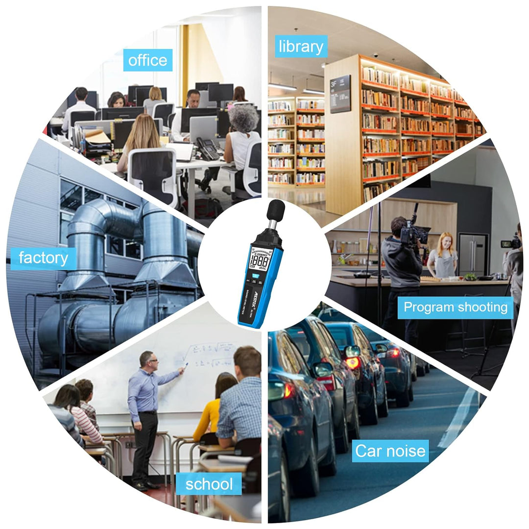 Dezibel Messgerät, MESTEK Schallpegelmessgerät, Tragbare db messergerät,30 dB bis 130 dB,A/C-gewicht