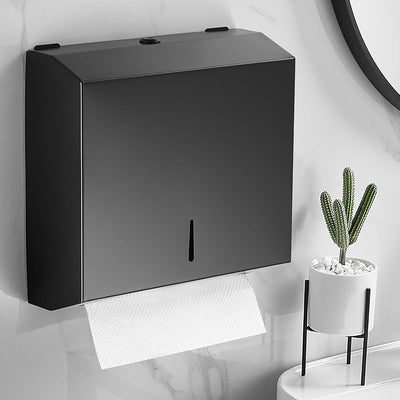 Papierhandtuchspender, Edelstahl Handtuchspender abschliessbar, Falttuchspender Papiertuchspender C/