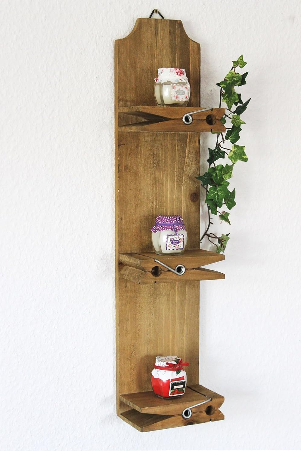 DanDiBo Wandregal 14B461 Setzkasten Wäscheklammer 64 cm Wandkonsole Küchenregal Konsole
