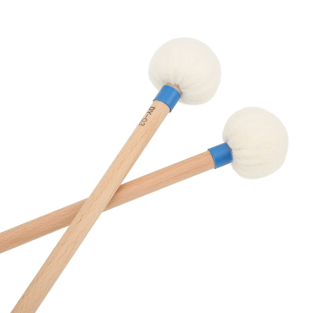 2 Stück Trommelschlägel Filzschlägel Sticks Drum Mallet Wollstockschlägel Hammer Ahorngriff Holzschl