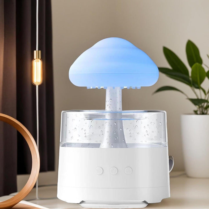LED Rain Cloud Diffuser, Relaxing Rain Sound Humidifier, Water Drip Lamp Humidifier, Cool Mist Rain