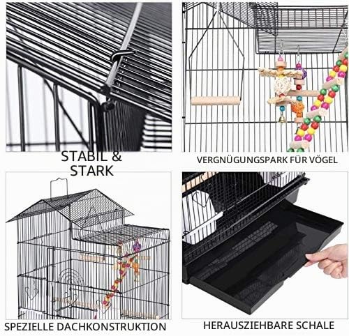 YIZHE VogelkäfigVogelvoliereVoliereVogelhausPapageienkäfigTierkäfigKäfigSittichkäfigVogelmit Holzsta