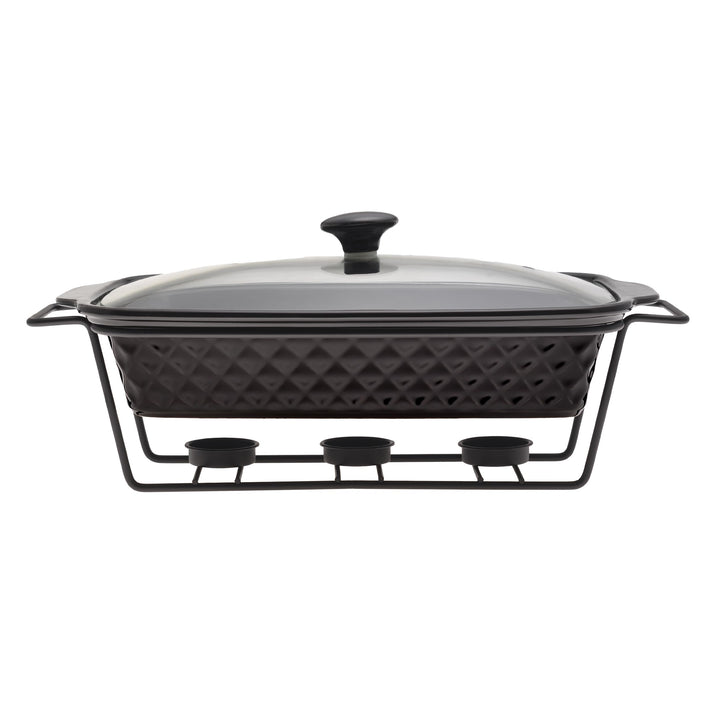4BIG.fun Speisewärmer aus Keramik 3 L Chafing Dish Buffet-Set Keramik-Chafer Buffetwärmer Warmhalteb