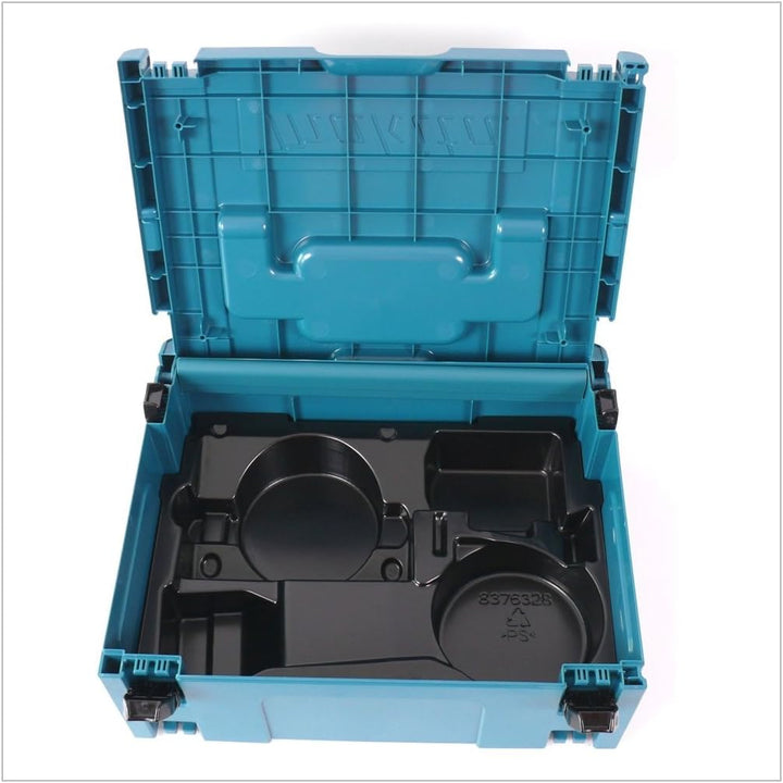 Makita MAKPAC 2 Systemkoffer - mit Einlage für BGA/DGA 452 Mittel Schwarz,blau, Mittel Schwarz,blau