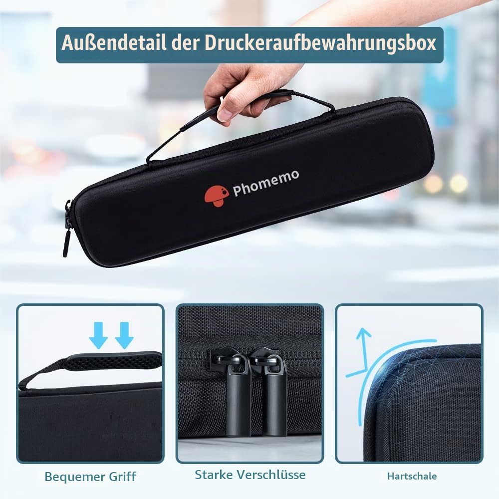 Phomemo M08F A4 Drucker Tasche, Tragbare Tasche Kompatibel mit M08F, P831, PJ762/PJ763MFi, MT800/MT8