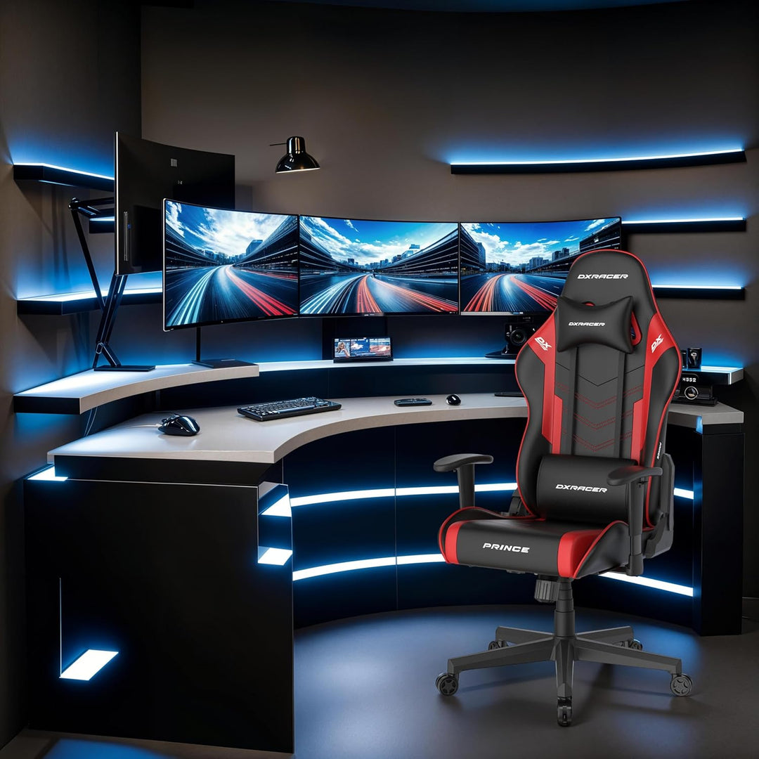 DXRacer Prince L PF132 Gaming-/ Büro-/ Schreibtischstuhl, mit Wippfunktion Gaming Stuhl Höhenverstel