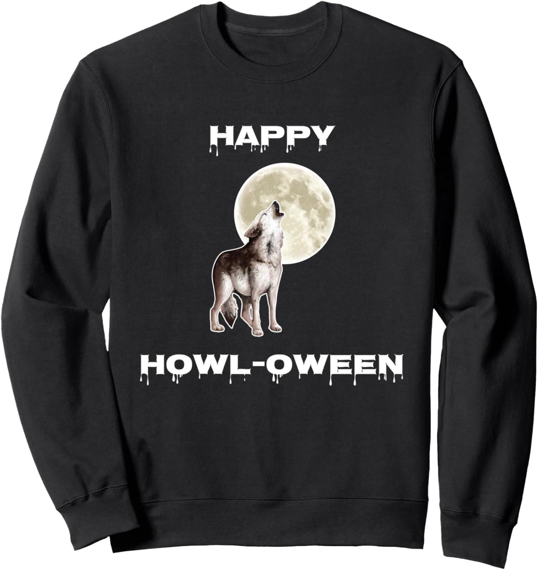 Happy Howl-oween Heulender Wolf Halloween Sweatshirt