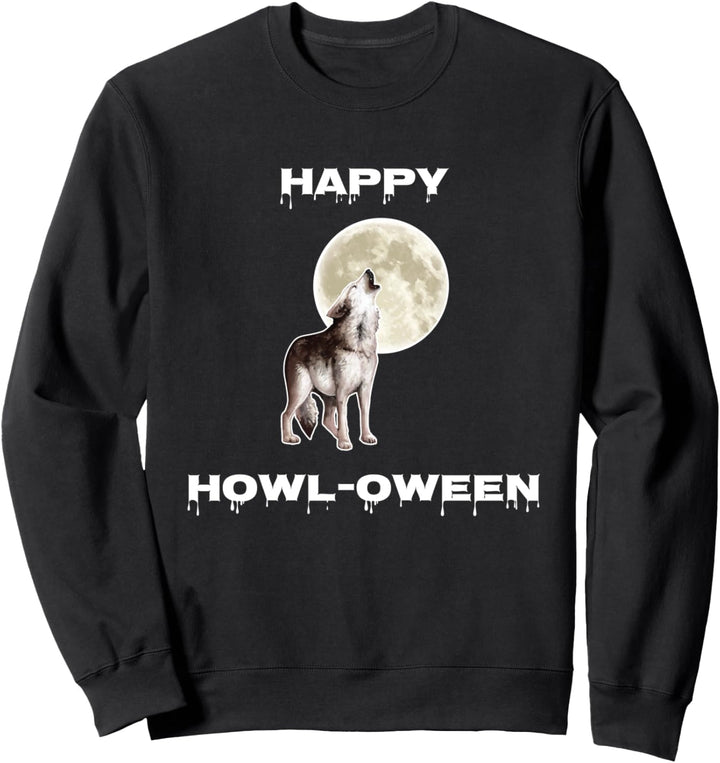 Happy Howl-oween Heulender Wolf Halloween Sweatshirt