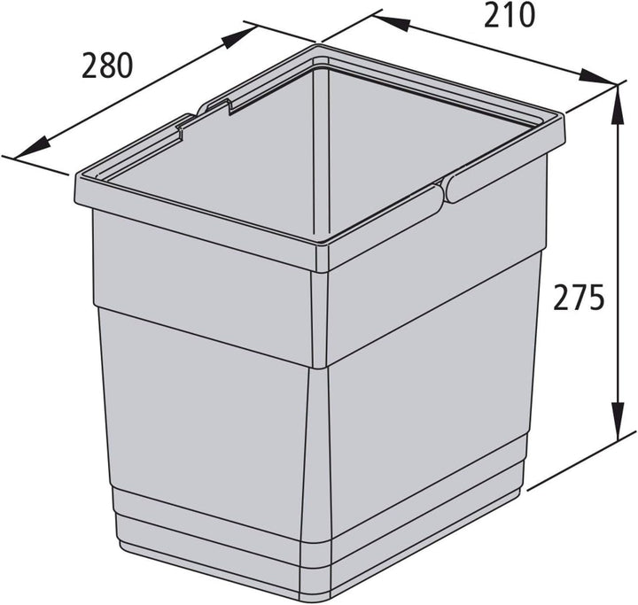 eins2vier Abfallsammler Höhe: 275 mm Volumen 13,5 Liter 210 x 280 mm dunkelgrau 5136.11 Abfalleimer