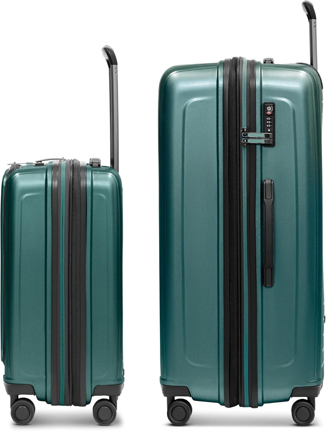REDOLZ Hartschalen Koffer-Set 2-teilig Laptopfach L | 40 x 23 x 55 cm, 52 x 34 x 77 cm, Dehnfalte, P