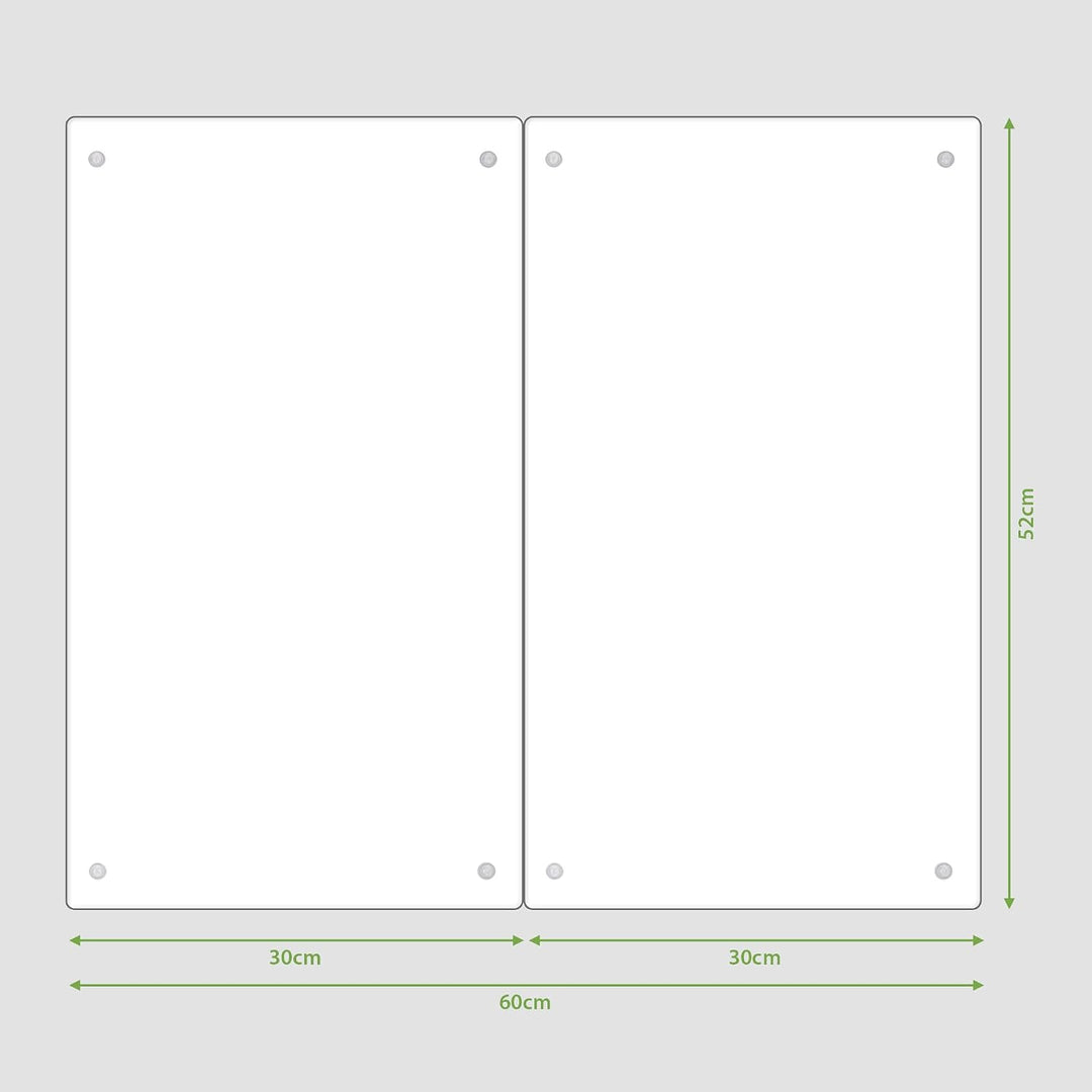 banjado® Herdabdeckplatte Glas 2-teilig je 30x52 cm/Schneidebrett Herdabdeckung mit Motiv Modernes M