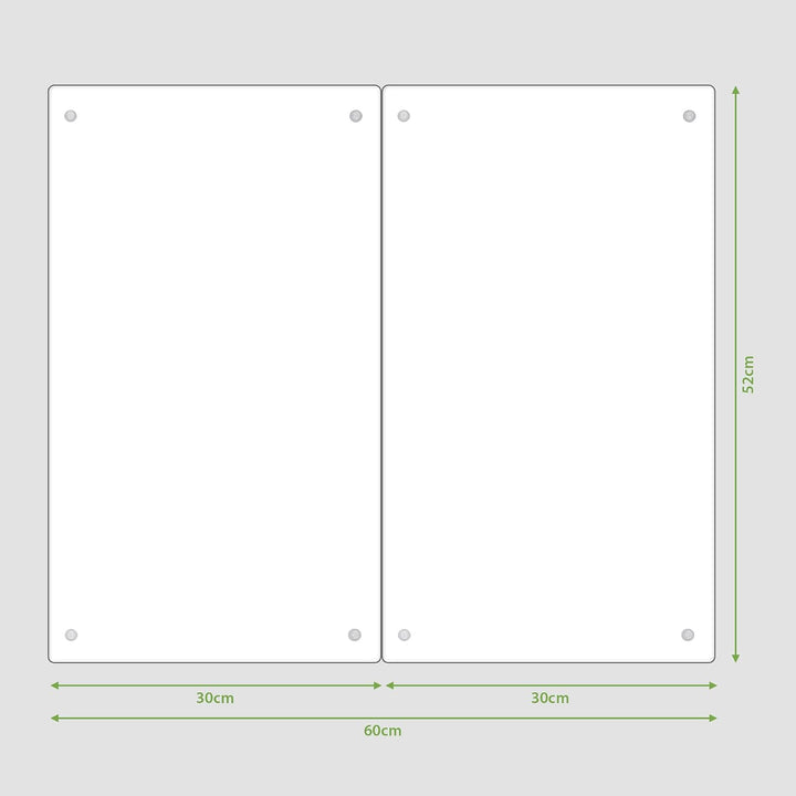 banjado® Herdabdeckplatte Glas 2-teilig je 30x52 cm/Schneidebrett Herdabdeckung mit Motiv Lichtung I