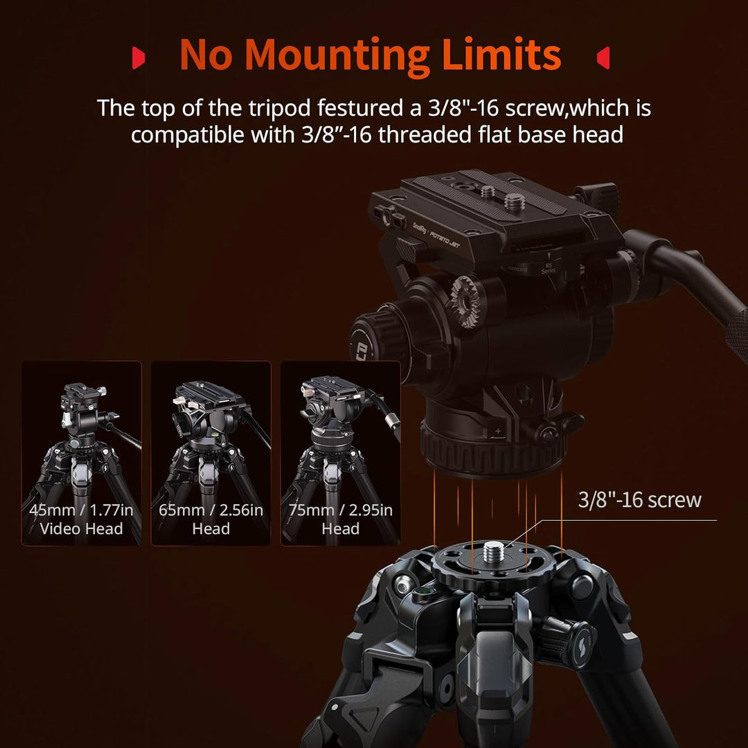 SMALLRIG x Potato Jet Tribex Hydraulisches Stativ aus Kohlefaser, schnell ausziehbares Kamera-Reises