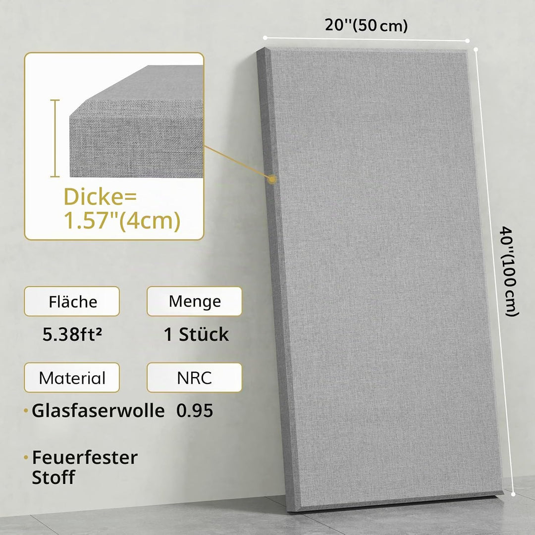 TONOR gross Fiberglas Akustikpaneele, 100x50x4 cm Akustikbild Schallabsorber Wand aus Wanddekoration