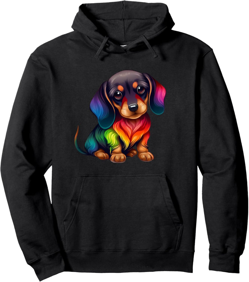 Niedlicher Dackel Wiener Wurst Hund Mutter Papa Bunt Dackel Pullover Hoodie