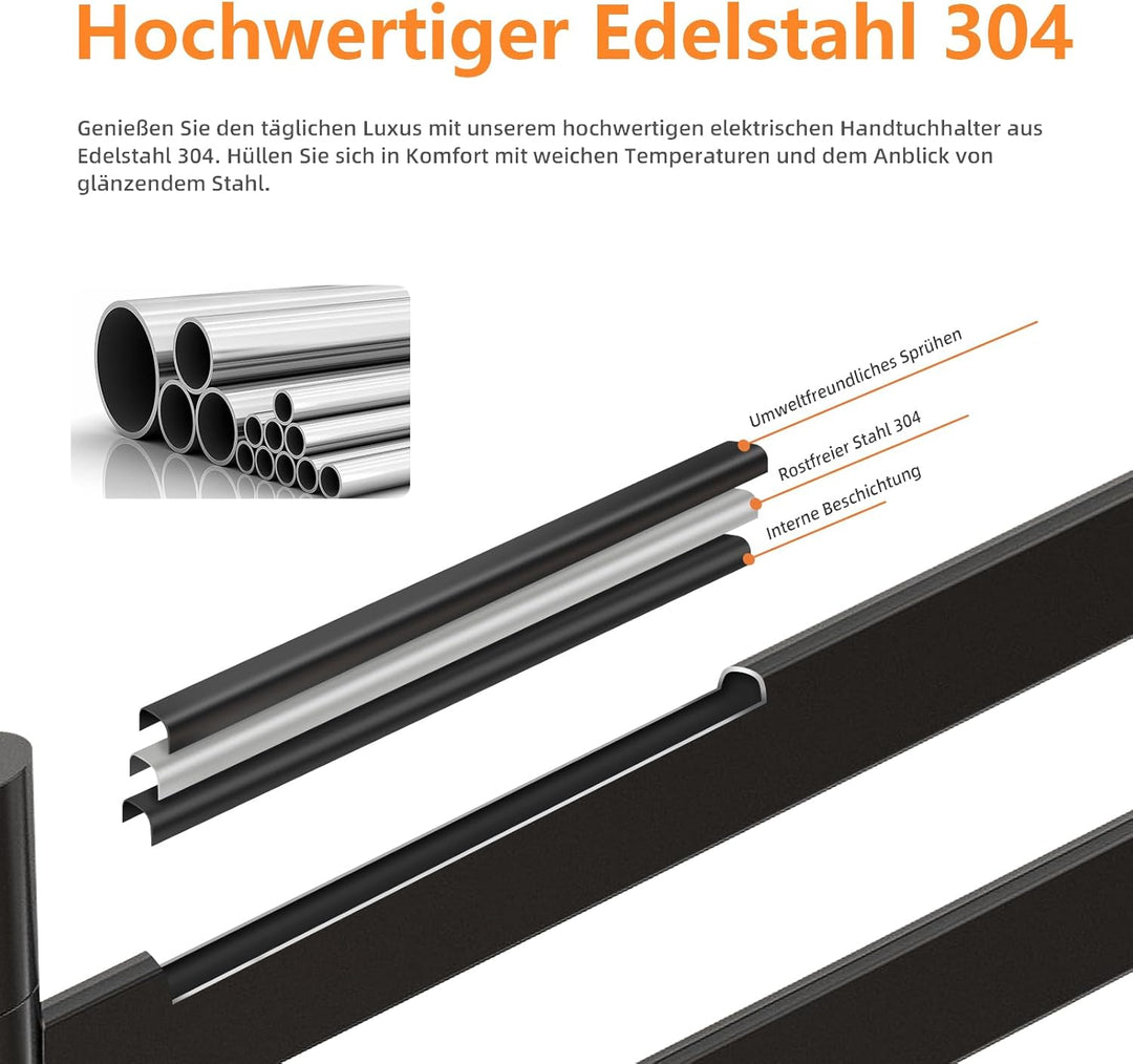 ZOYI 180°Drehung Bad handtuchtrockner elektrisch, handtuchwärmer elektrisch, badheizkörp erelektrisc