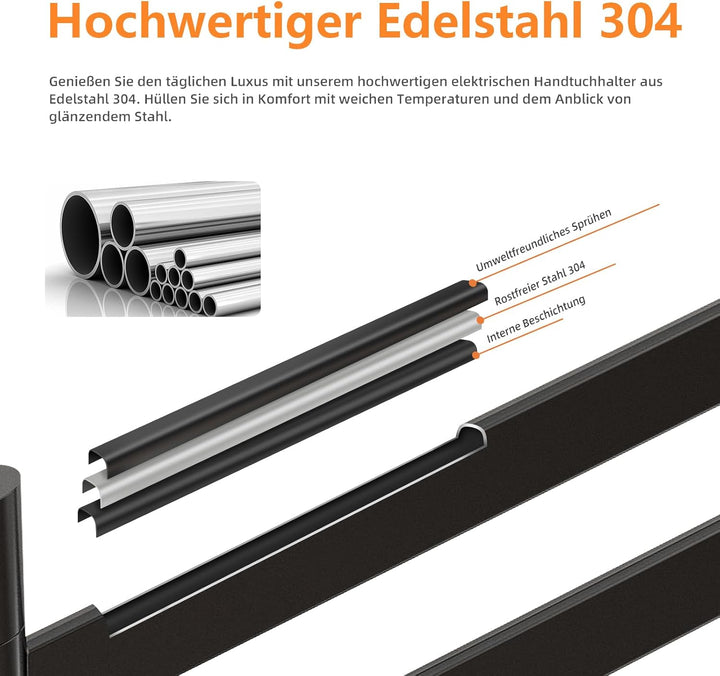 ZOYI 180°Drehung Bad handtuchtrockner elektrisch, handtuchwärmer elektrisch, badheizkörp erelektrisc