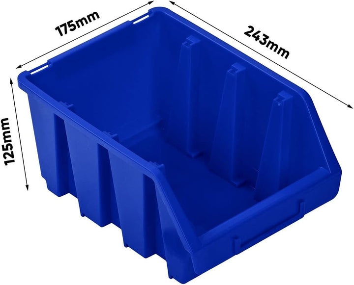 PAFEN Stapelboxen Set – 20x Stapelbox für Werkzeugwand 243 x 125 x 175 mm – Sichtbox Stapelkasten St