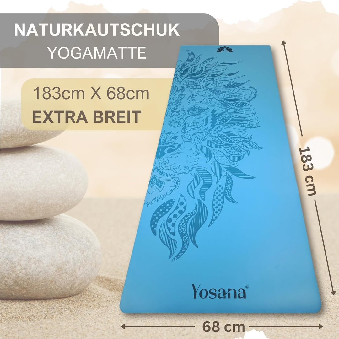 Yogamatte aus Naturkautschuk | extrem rutschfest | ULTRA GRIP Oberfläche aus ECO PU | extra breit 68