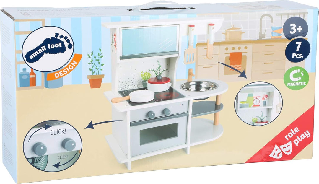 small foot Kinderküche "Grazil" mit Backofen, Pfanne, Kochtopf, Küchenhelfern und Waschbecken, ab 3