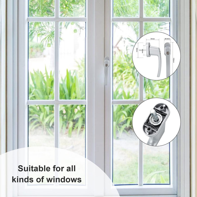 Jopassy Aluminium Fenstergriff mit Schloss in Stiftlänge 35cm Abschliessbare Fenstergriffe,Kindersic