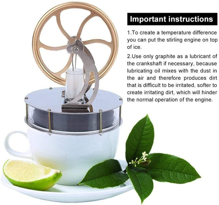 Fictory Niedertemperatur Stirlingmotor, Dampfmaschine Modell, 1 STÜCK Stirlingmotor Motor Hand wärme