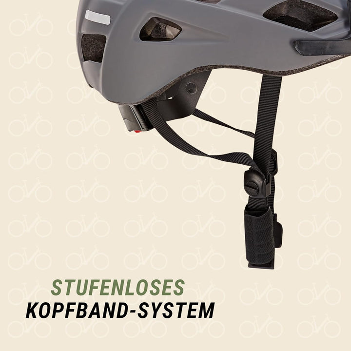 Prophete Fahrradhelm, für Damen und Herren, mit integrierter LED und Fidlock Verschluss, Grösse: 55-