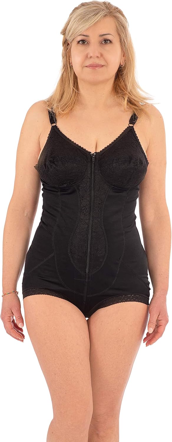 BODYPERFECT Body damen elegant Shapewear body damen Miederbody stark formend Made in Italy Schwarz 3