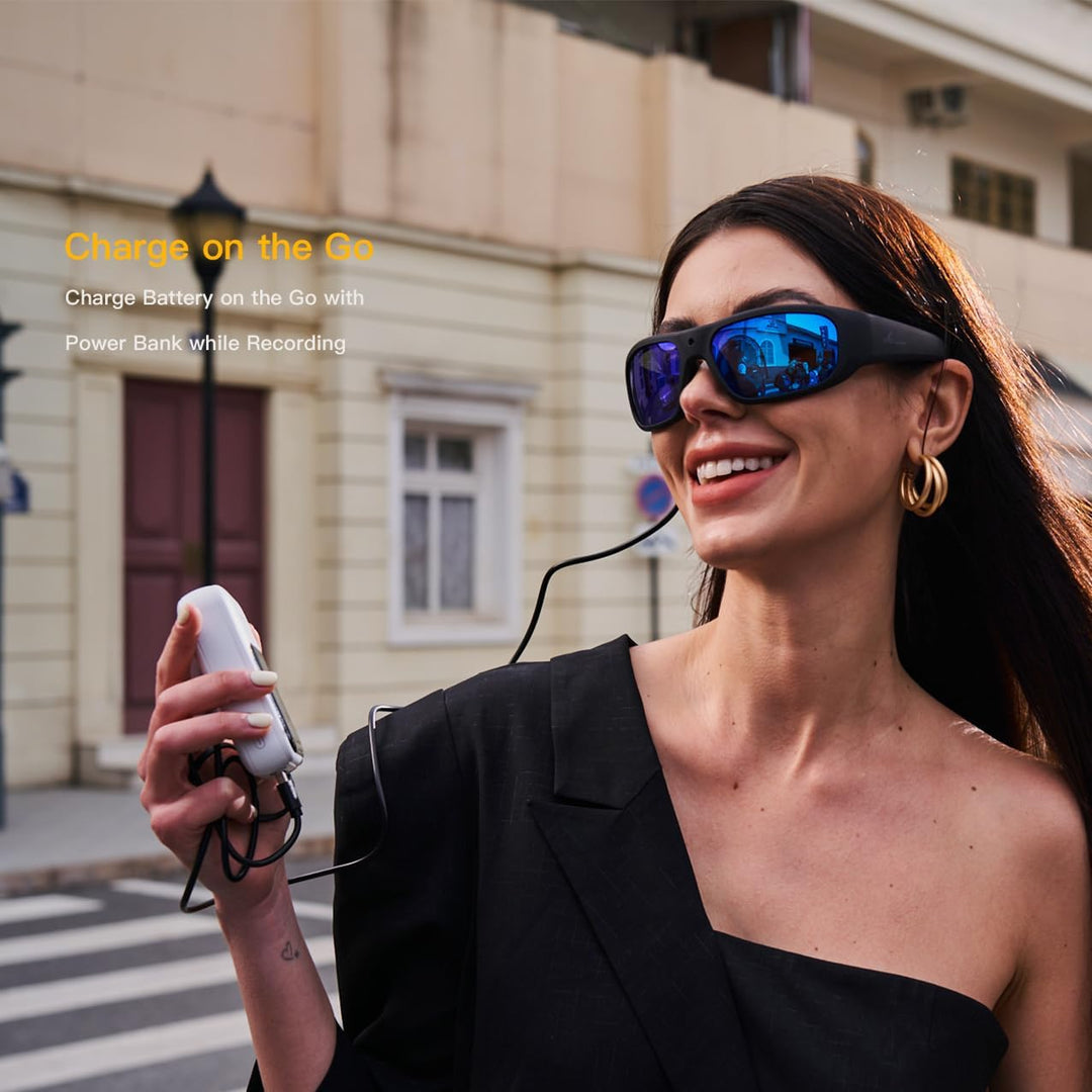 OHO 4K Ultra HD Water Resistance Video Sunglasses, Sports Action Camera with Built-in Memory and Pol